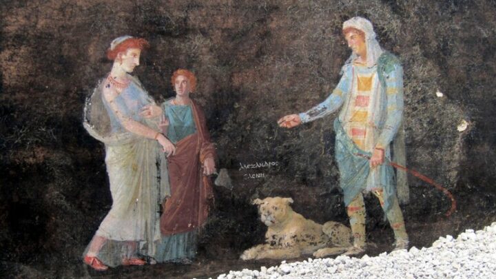 Un  salone decorato con soggetti ispirati alla guerra di Troia, ultimo ritrovamento a Pompei